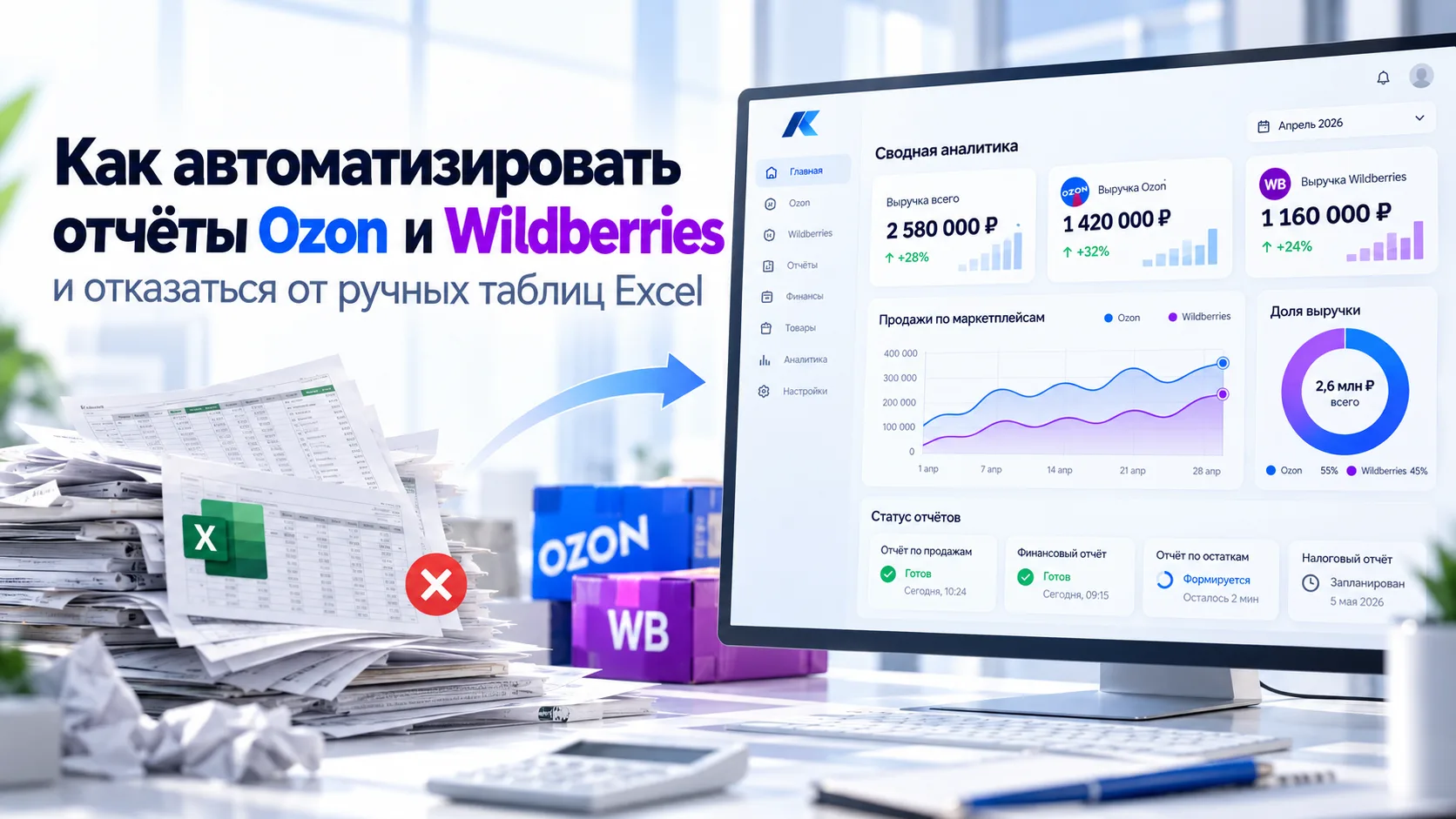 Как автоматизировать отчёты Ozon и Wildberries и отказаться от ручных таблиц Excel
