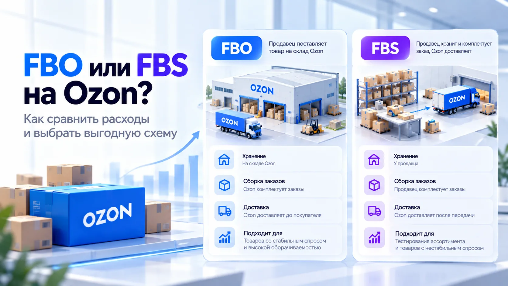 FBO и FBS: какую схему выбрать продавцу Ozon и как сравнить расходы
